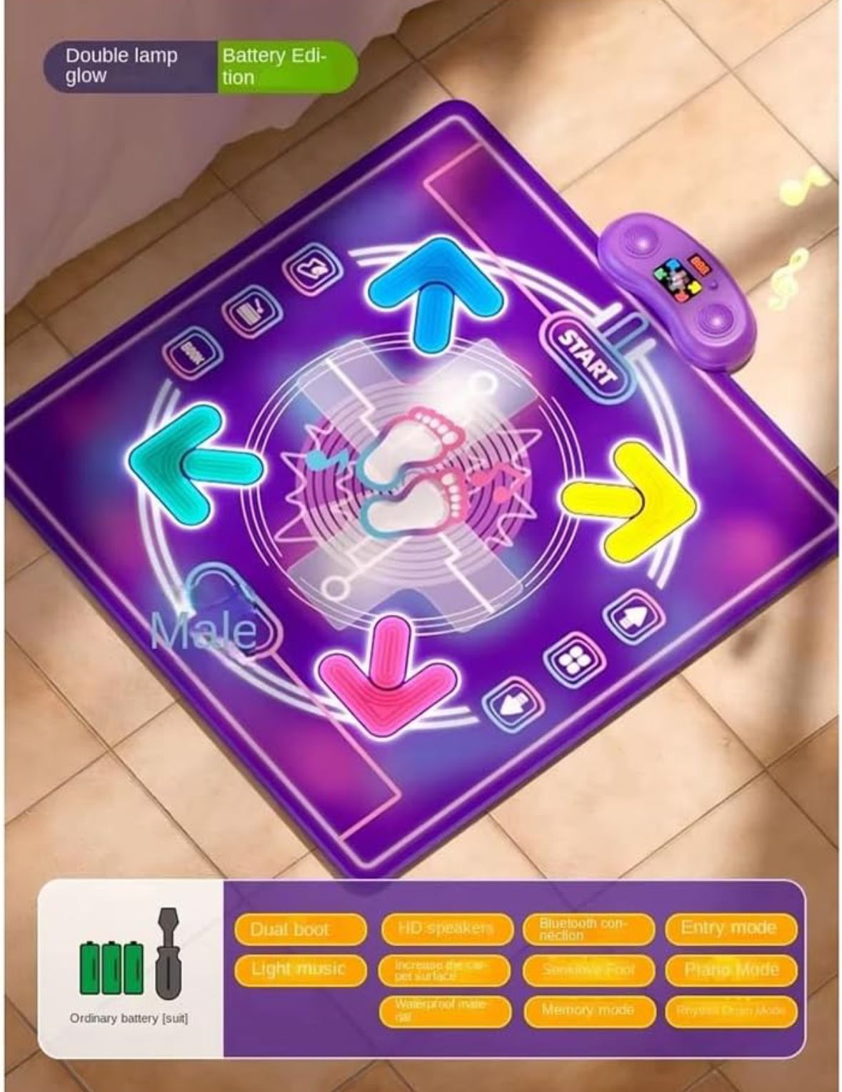 Tapete de dança com ligação Bluetooth